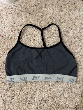 Nike Dark Gray & Black Racerback Sports Bralette